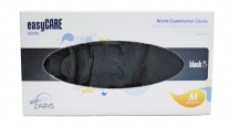 Gants en nitrile noir sans poudre easyCARE, taille XS. Boîte de 100