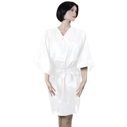 Kimono de polipropileno de 30gr. Color blanco | Vestuario de paciente