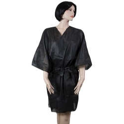 Kimono de polipropileno de 30gr. Color negro | VESTUARIO DE PACIENTE