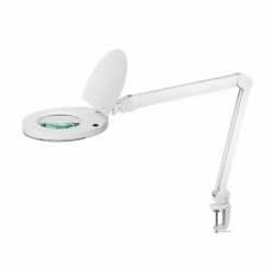 Lámpara LED con lente de aumento SAVA. Anclaje a mesa