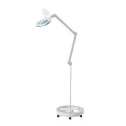 Lampe LED à intensité réglable, avec loupe de 5 dioptries et base roulante