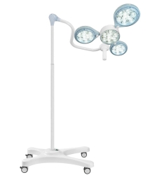 Lámpara de cirugía Quattroluci LED con 4 cúpulas, 160.000 a 1m. Base rodable