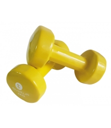 Halteres de aço e epóxi de 4 kg. Cor amarela