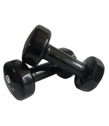 Haltères en acier et époxy de 5 kg. Couleur noire.