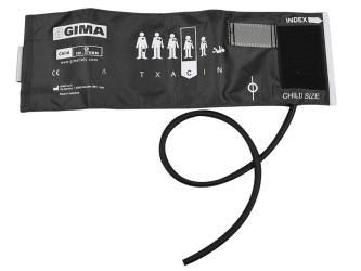 Children's cuff (11 x 34.5cm) with velcro closure and a tube. Grey nylon.