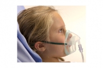 Máscara transparente de pediatria com linha de oxigênio de 1,8 m