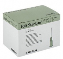 Aguja hipodérmica Sterican 27G x 1/2", 0,40 x 12 mm. Caja de 100 | AGUJAS HIPODÉRMICAS B.BRAUN STERICAN
