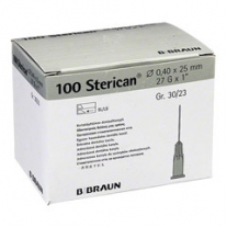 Aguja hipodérmica Sterican 27G x 1", 0,40 x 25 mm. Caja de 100