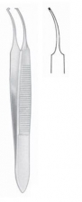 Pinza Graefe curva con dientes 7cm punta 0,7mm