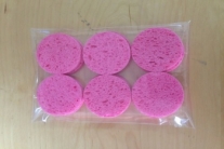 Esponjas desmaquillantes color rosa. 12 unidades