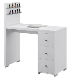 Mesa de manicura Grace con 3 cajones y 2 estantes, 110x126x50cm | Muebles adicionales - Lemi
