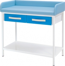 Table à langer pour nouveau-né, deux tiroirs. Plusieurs couleurs.