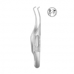 Micro pinza Barraquer-Katzin (colibrí) 1x2 dientes, 0.2mm | OFTALMOLOGÍA