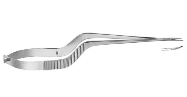 Micro tijera tipo bayoneta curva A/A, 16cm