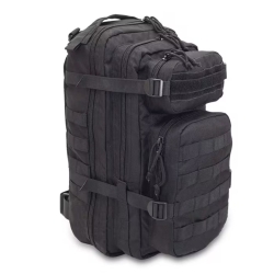 Compact first intervention backpack, 28 liters. Black color.