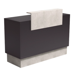 Thierry standing reception desk, 145 x 55 x 111 cm. Black color.