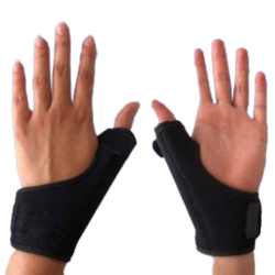 Manchette en néoprène avec support pour pouce, couleur noire. Taille unique.