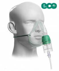Nebulizador de medicamentos Cirrus 2 con mascarilla ECO de adulto y línea de oxígeno de 2,1 m | Respiración / Traquetomía