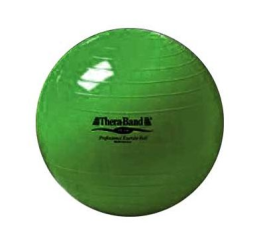 Bola inflável para exercícios, 65 cm, cor verde.