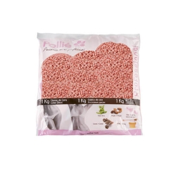 Perlas de cera depilatoria rosa para pieles sensibles. Bolsa de 1 kg