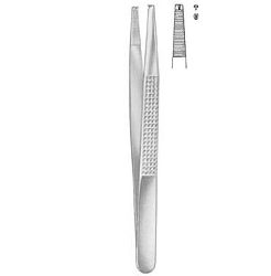 Pinza de disección Bonney recta 1x2 dientes, 18cm | PINZAS DE LABORATORIO