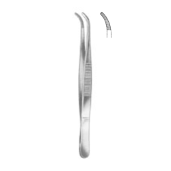 Narrow curved dissection forceps, 16 cm