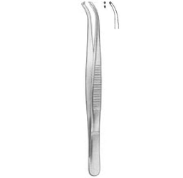 Pince de dissection courbe étroite 1x2 dents. Plusieurs tailles