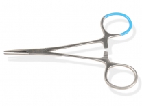 Pinça hemostática Halstead estéril descartável reta, 12,5cm