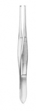 Pinza Micro fina, ligeramente curvada, dentada. 10,5 cm | PINZAS DE LABORATORIO