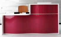 Recepção de design ONDAS, balcão baixo à esquerda. Várias opções.