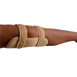 Anti-decubitus wool knee pad, beige color. One size fits all.