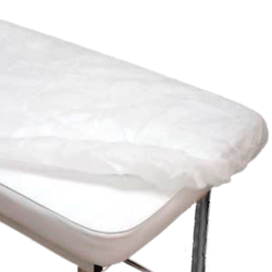 Drap de protection jetable blanc ajustable pour table de massage. Différentes tailles et ajustabilité.