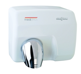 Secadora de manos Saniflow accionamiento automático. Acero esmaltado blanco