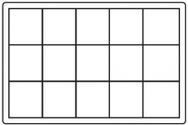 Separação variável ajustável para cesta de 60x40x5 cm. 15 compartimentos