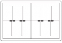 Separador variável para cesta de 60x40x20 cm. 12 compartimentos