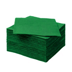 Servilletas comedor 30 x 30 cm. Color verde. Paquete de 100
