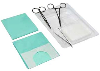 Ensemble de sutures stériles MediSet avec pince Adson sans dents
