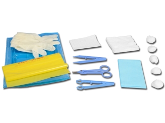 Set de suturas estéril con guantes de vinilo | Sets de un solo uso