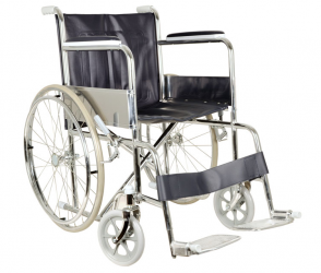 Silla de ruedas plegable estándar con asiento de 46 cm de ancho