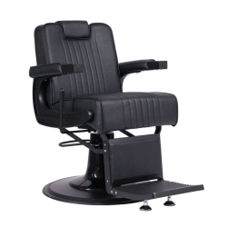 Sillón de barbero hidráulico Fade con acabados negro mate