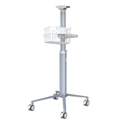 Rollable support for multiparameter monitor with adjustable height, 464 x 528 x 915/1240 mm