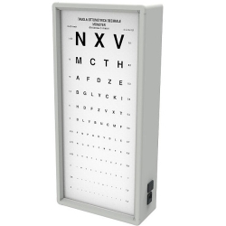 Tabla optométrica con luz para lectura a 3m, letras | Optotipos