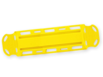 Tablero espinal pediátrico con correas de sujeción, 119,5x32x4,5cm. Color amarillo | TABLEROS ESPINALES Y CAMILLAS