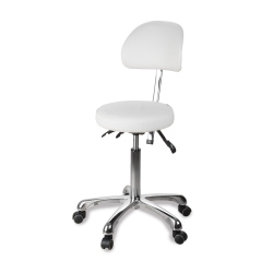 Taburete Zin Back con altura regulable a gas. Color blanco