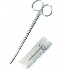 Tijeras de disección metzenbaum estéril desechable, curva - 18 cm