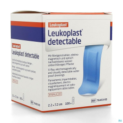 Tiritas Leukoplast Detectable. Caja de 100 unidades 22mm x 72mm