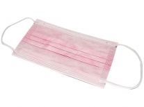 Mascarilla 3 capas con elásticos color rosa (Caja de 50 unidades)