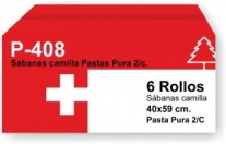 Papel de Camilla 2 capas con precorte a 40 cm. Rollos de 70 m.