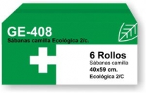 Papel de Camilla Ecológico 2 capas con precorte a 40 cm. Rollos 57 metros